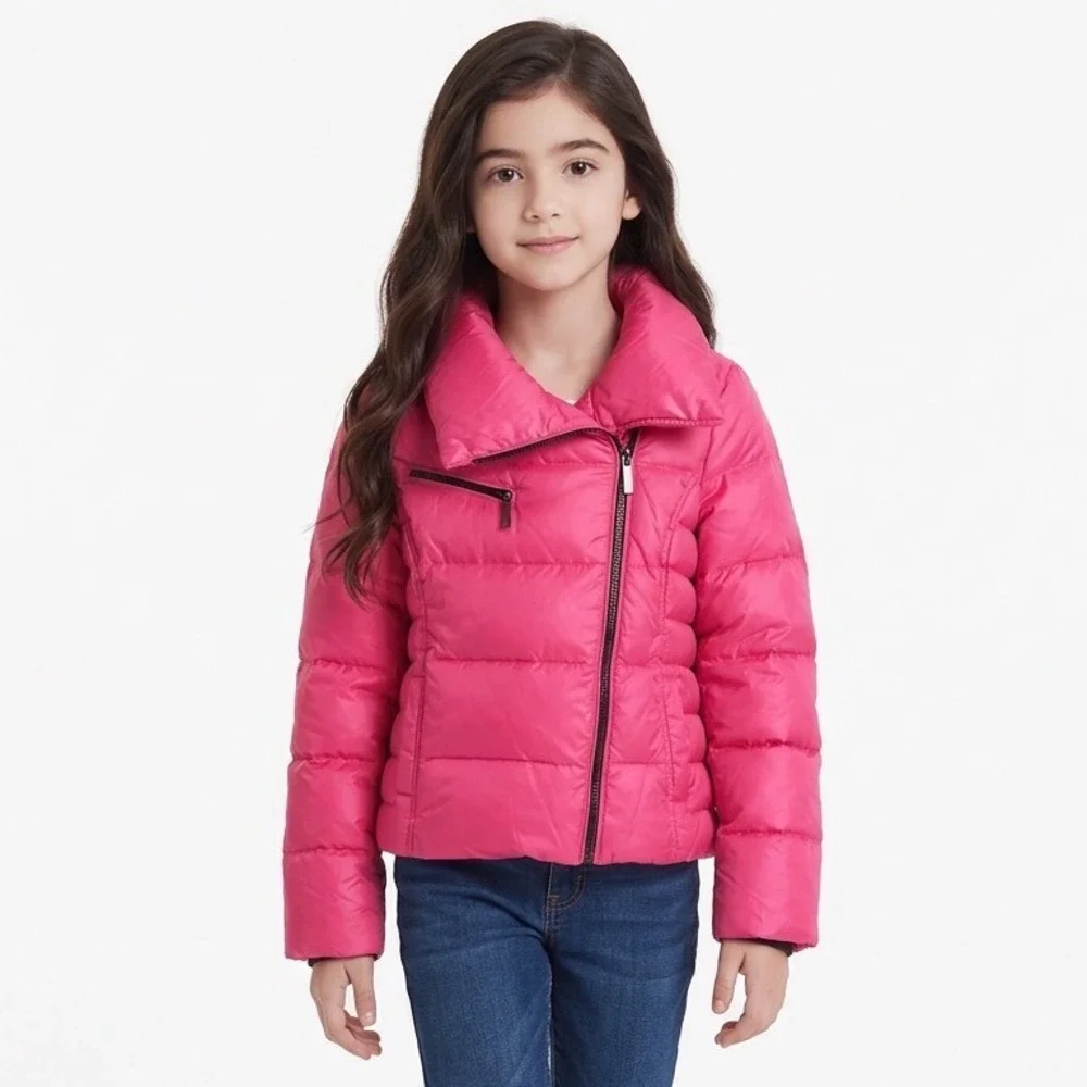 Andrew Marc Girls Pink Down Puffer Jacket XL Winter Casual